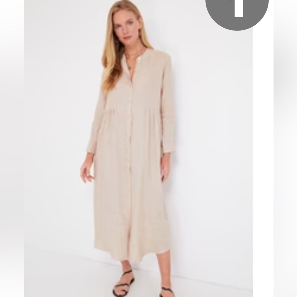 Tuckernuck Pomander Place Long Sleeve Linen Dress